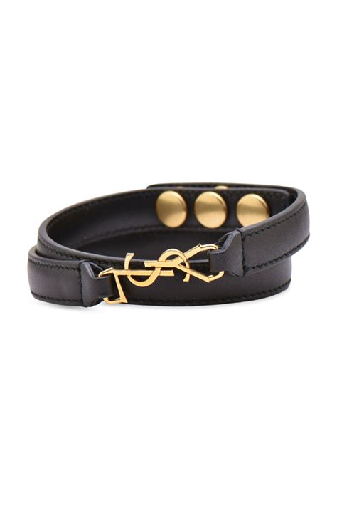 braceket ysl|yves saint laurent leather bracelet.